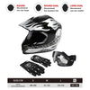 Youth ATV Motocross Dirt Bike Skull Helmet & Goggles Gloves S M L XL