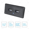 Motorcycle Car RV Dual USB Fast Charger Socket Power Outlet Panel