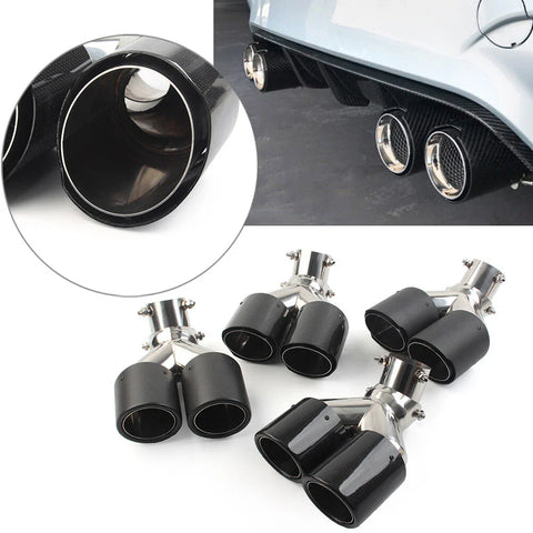Universal Car 89mm Y Shape Double Exit Exhaust Muffler Tip