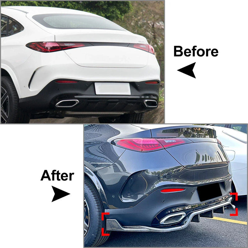 Mercedes Benz GLC Coupe (2023-2024) Black Rear Bumper Splitter Lip