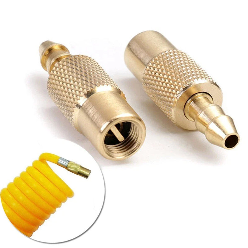 Pair Bore Hose Tire Inflator Valve Connector Brass Chuck