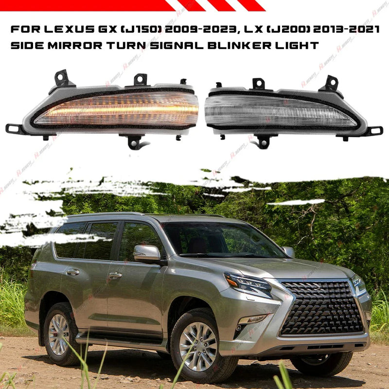 Lexus GX460 Clear Sequential LED Side Mirror Signal Light (2010–2023)