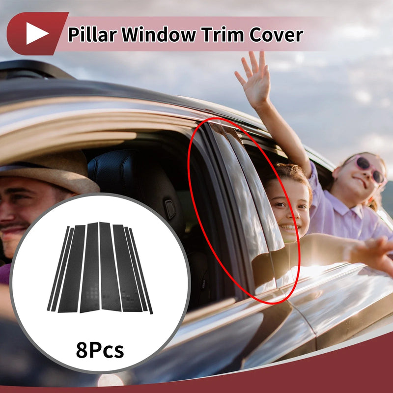 Toyota Land Cruiser LC300 8 Pc Carbon Fiber Door Pillar Window Trim (2023-24)