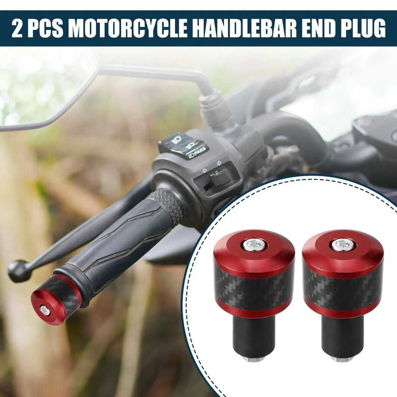Motorcycle Handlebar End Plug 18-20mm Aluminum Alloy Universal Red 2 x
