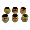 Succulent Flower Home Decoration 6 x Mini Ceramic Owl Plant Pots