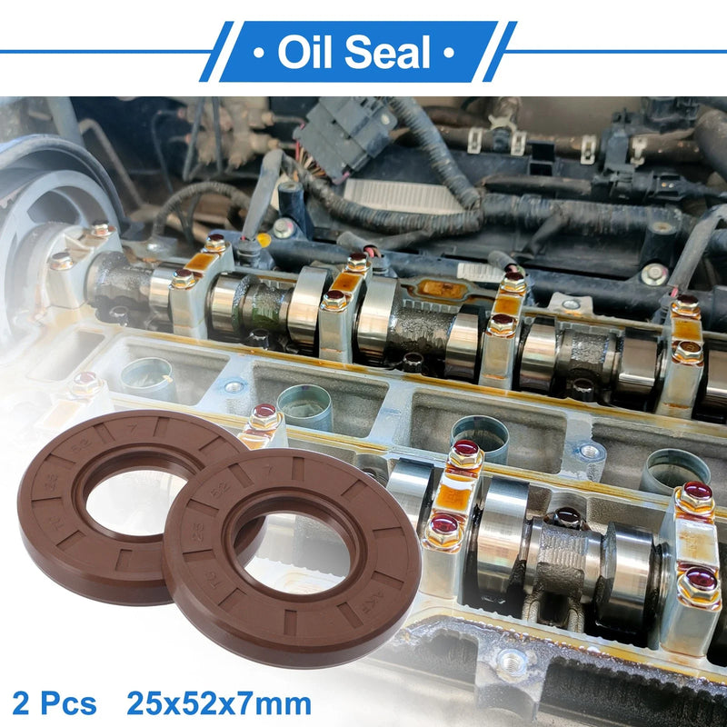 Make Model Oil Seal 25x52x7mm 2 x Seal Ring Rotary Shaft Seal FKM Rubber
