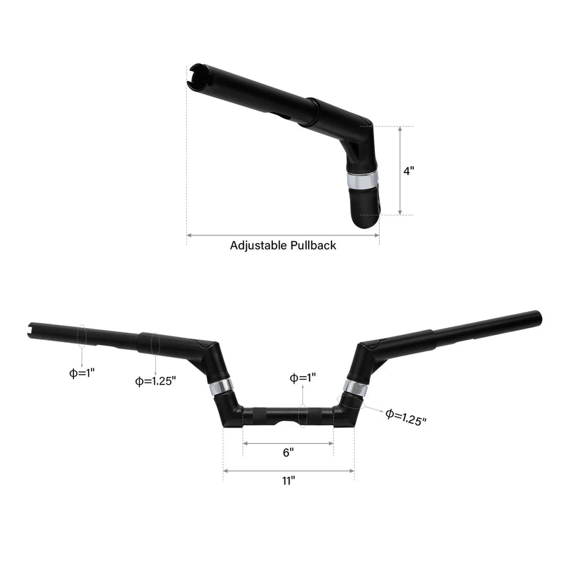 Harley Dyna Sportster 4" Rise 1-1/4" Ape Hanger Handlebar (2004-2023)