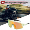 Set Motorcycle Riding Goggles Red Lens Clear Green Black Frame PC UV400