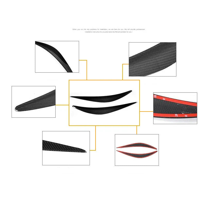 Infiniti Q50 Sedan Carbon Fiber Headlight Eye Lid Cover Eyebrows (2014-2020)