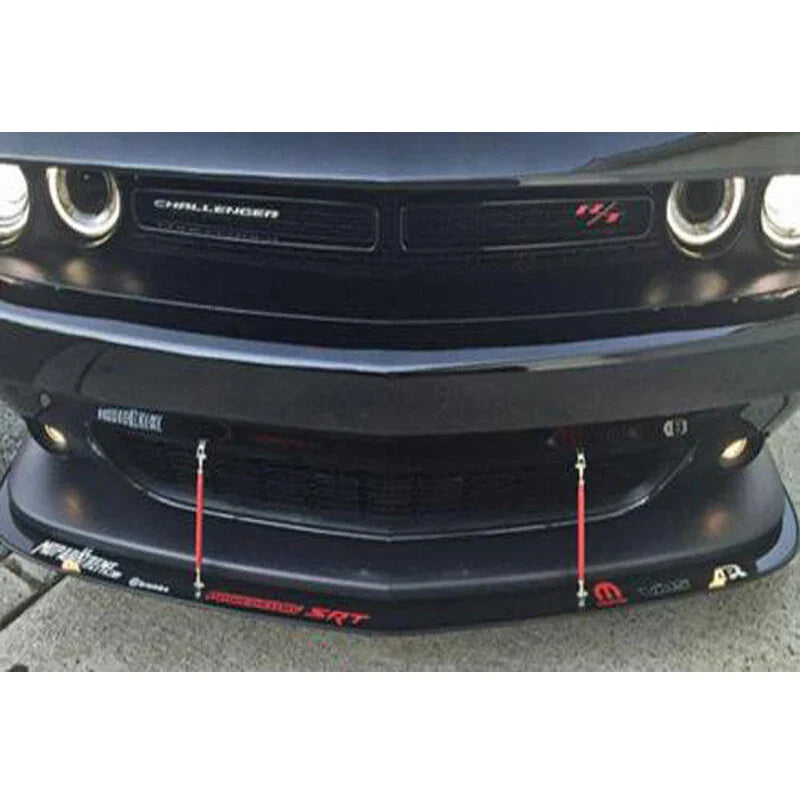 Adjustable Black Front Bumper Lip Splitter Strut Rods