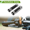 Motorcycle Grips / 7/8" 22mm Hand Grips Rubber Silver Tone