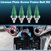 Universal Motorcycle License Plate Screws Cover 5.4 cm Green 4pcs