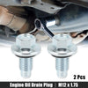 Buick Silver Tone 2 x M12 x 1.75 Steel Engine Oil Drain Plug