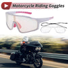 Motorcycle Riding Goggles Light Pink Lens White Pink Frame PC UV400