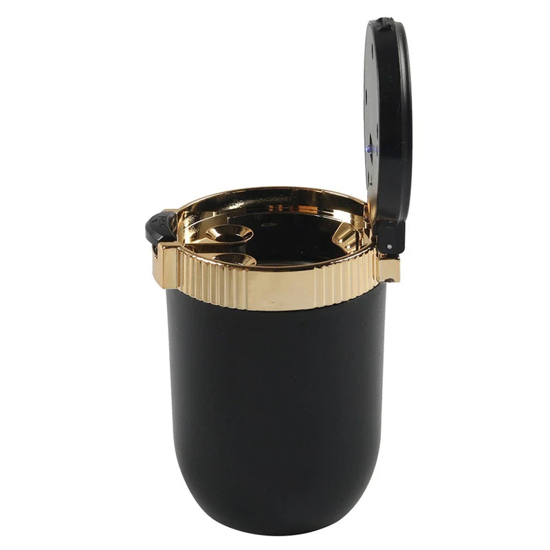 Universal Use Portable Car Ashtray with Lid and Blue LED Light