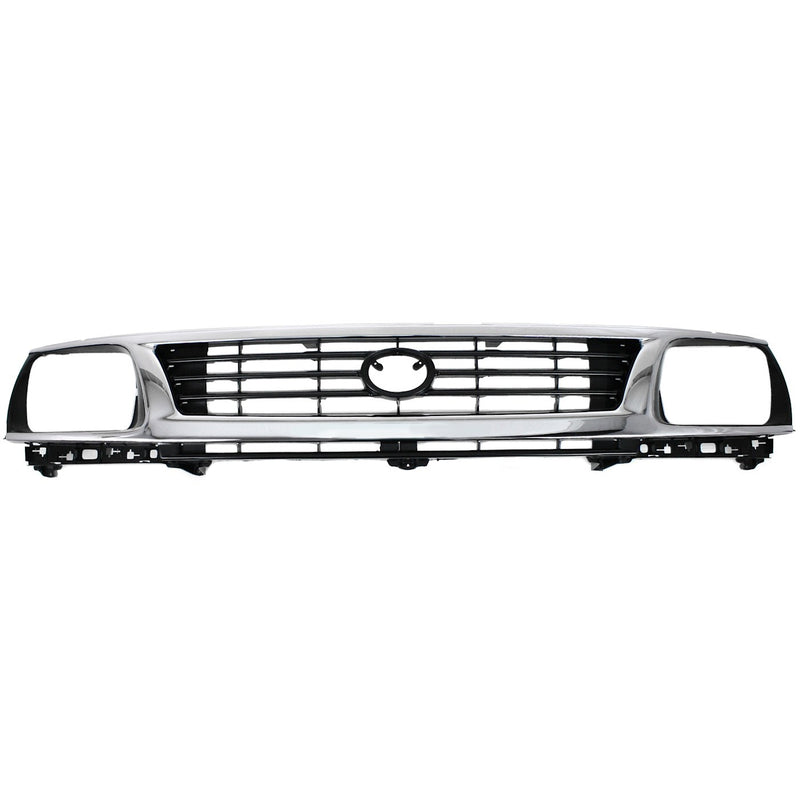 Grille For 95-96 Toyota Tacoma Chrome Shell w/ Black