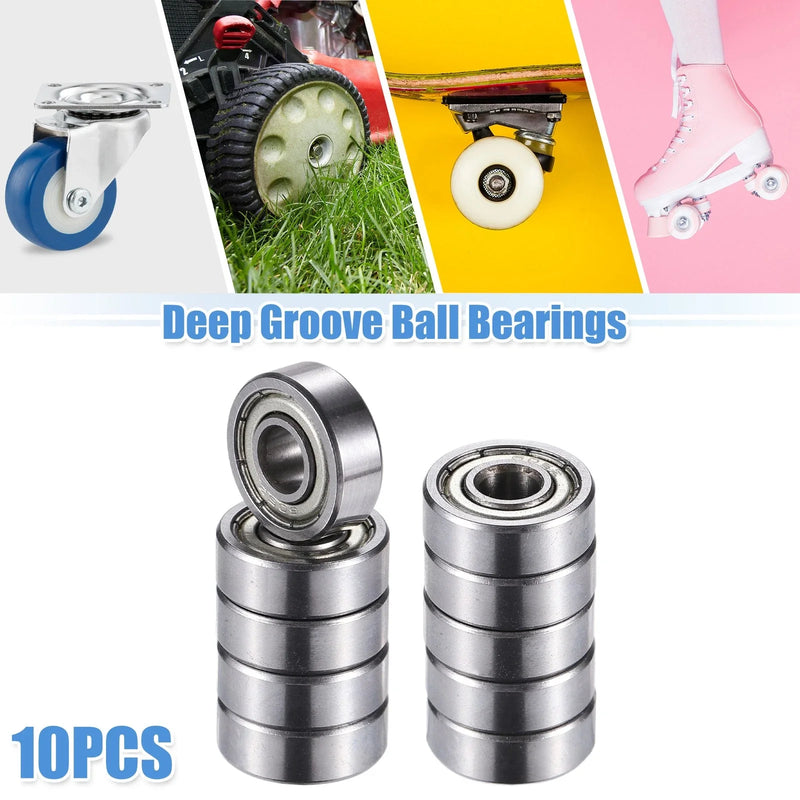 10 x 5x14x5mm Double Metal Shield Single Row Deep Groove Ball Bearings