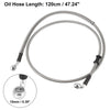 120cm 47.24" Brake Clutch Oil Hose Line Pipe Hydraulic Silver Tone Motorcycle
