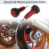 Motorcycle 1.1" Aluminum Alloy Plastic Motorcycle Slider Frame 2 Set Red