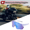 Motorcycle UV400 Tri-Acetyl Cellulos Blue / White with Black Spots Goggles