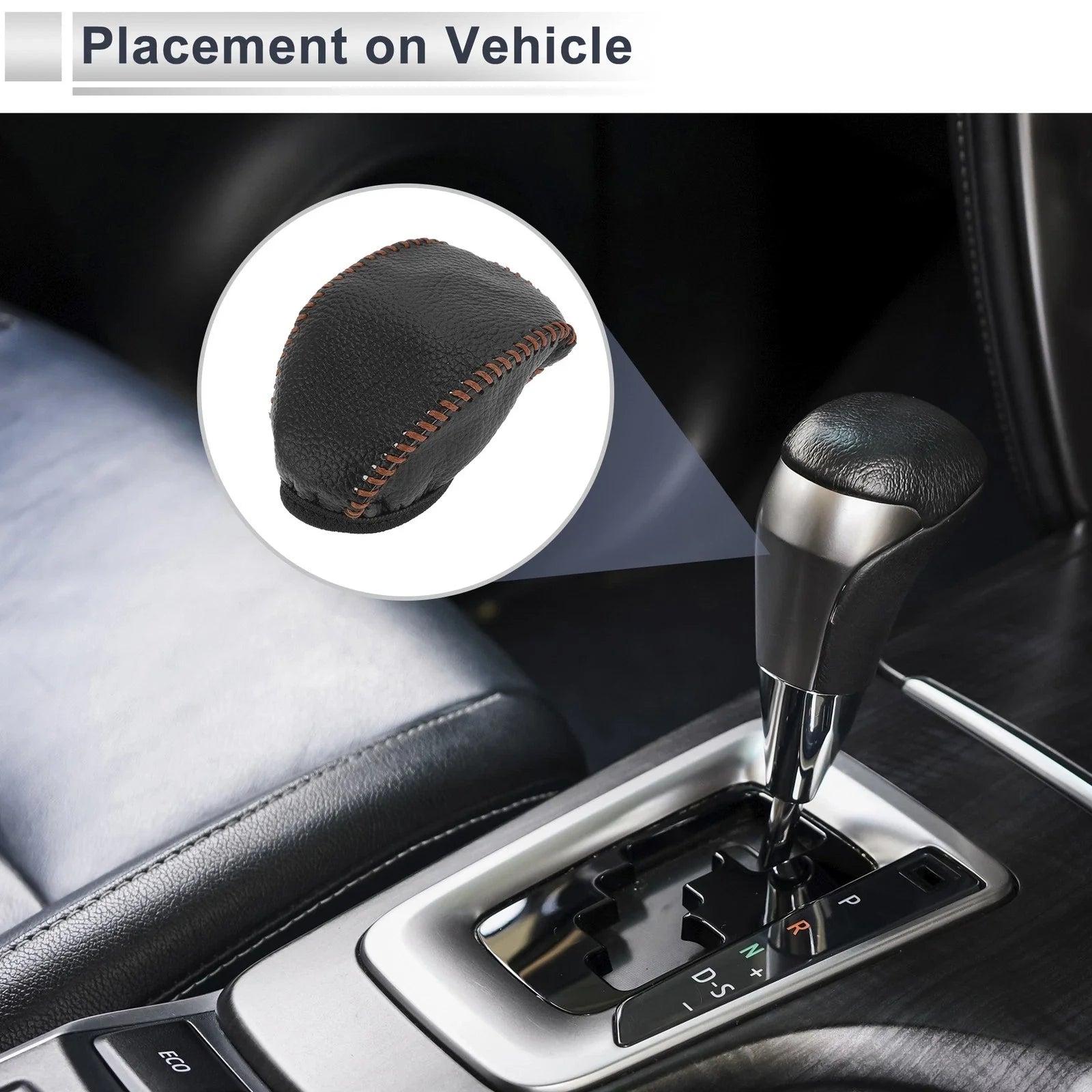 Car Gear Shift Knob Cover for Toyota RAV4 2019-2024 - 1 x Pebbled Black Brown