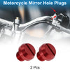 Motorcycle 2 x Mirror Hole Plugs M10x1.25 Right Hand Red Mirror Screws