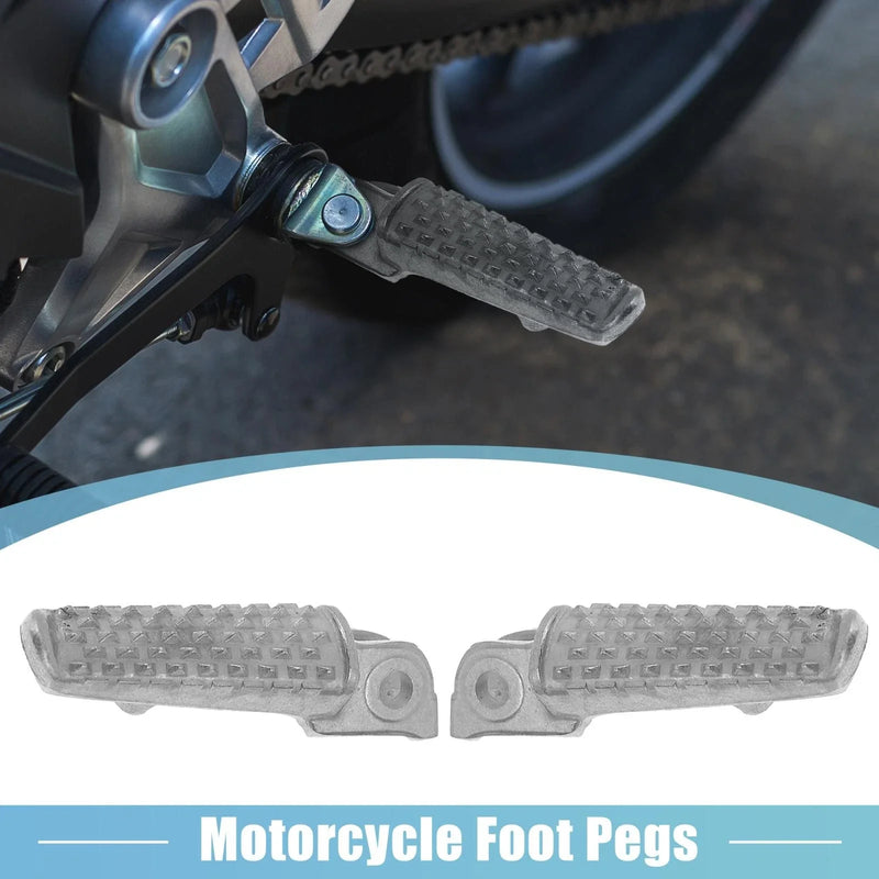 Honda Pair 8mm Metal Footrest Footpeg Silver Tone