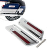 Harley Touring Saddlebag Latch Plate Covers with Red Reflectors (1993-2013)
