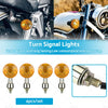 Universal 4 x Chrome Motorcycle Turn Signal Lights Amber Indicators