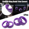 Dodge Ram 1500 (2019-2023) - 4 x Purple AC Switch Knob Cover Ring Trim
