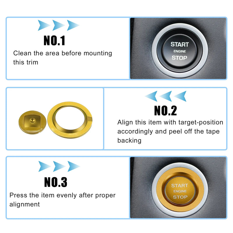 Land Rover Discovery, Range Rover Gold Tone Start Stop Button Cover Kit