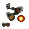Harley Chopper Bobber Dyna 10mm Bullet Black LED Turn Signal Lights