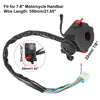 Motorcycle DC 12V 7/8 in Handlebar Mount Switch with Turn Signal Horn