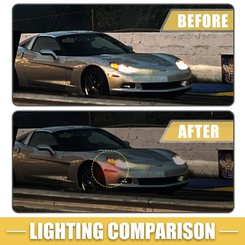 Chevy Corvette Black Lens Red 1 x Pair Rear LED Side Marker Light