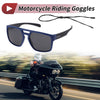 TR Motorcycle Riding Goggles Black Lens Blue Frame Tri-Acetyl Cellulos