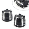 Harley Softail Touring Street Glide Dyna XL Black Front Axle Nut Cap Covers