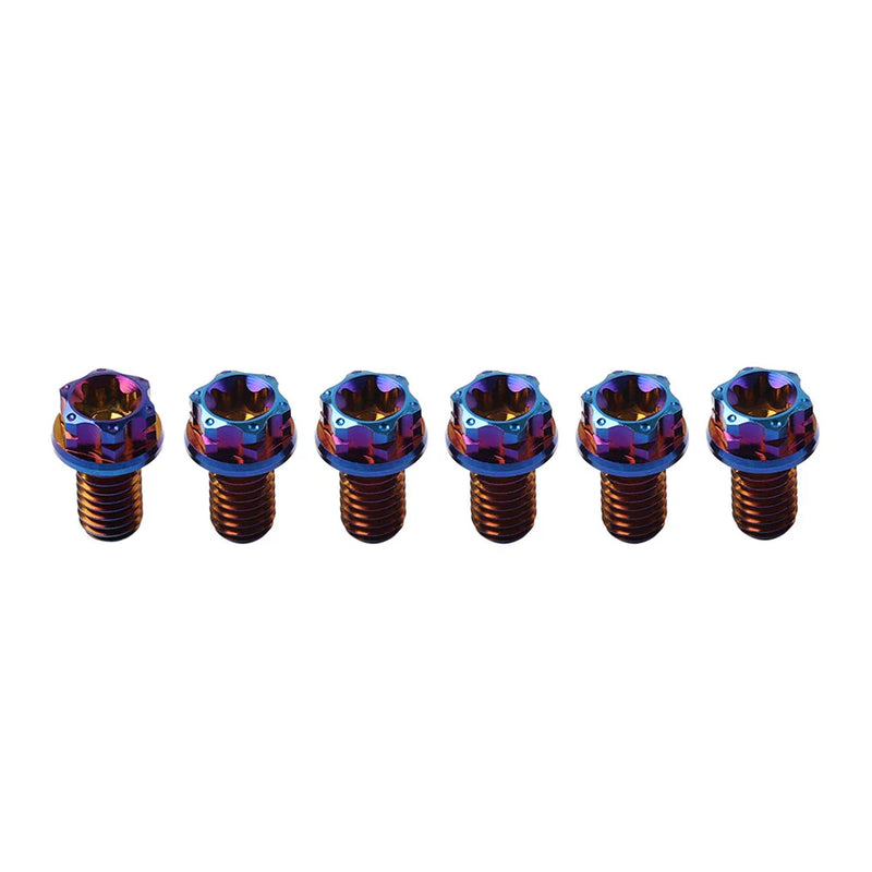 Bike Bicycle Motorcycle 6pcs M6x30mm Titanium Torx Head Flange Screws