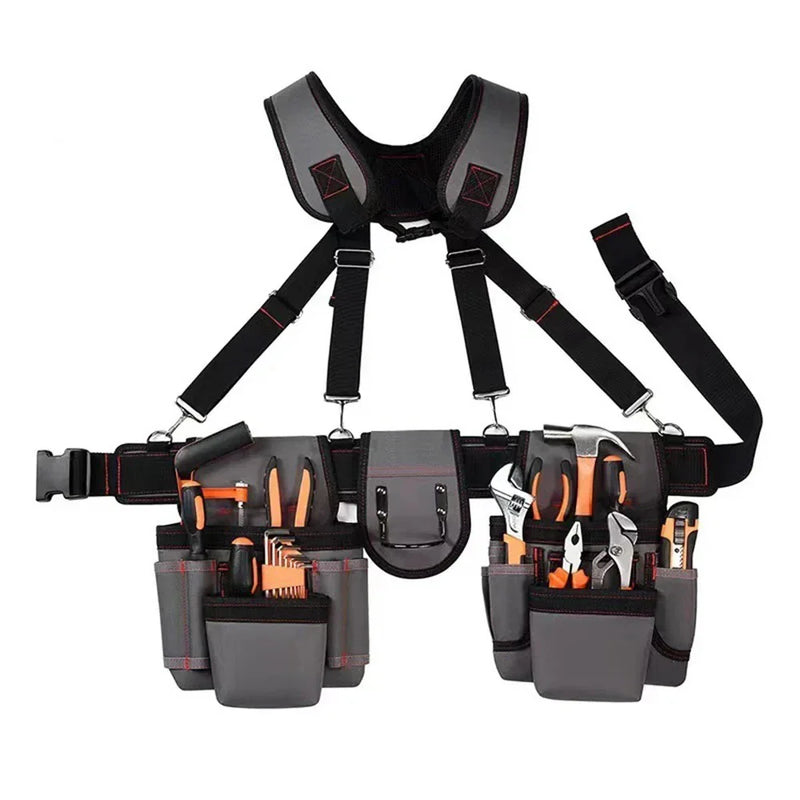 Electricians Adjustable Electrician Tool Bag with Suspenders & Pouches