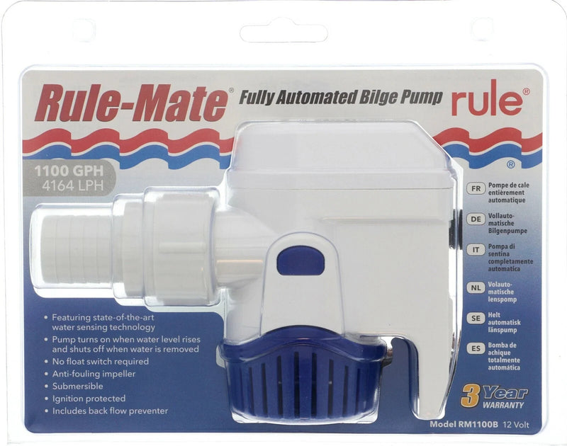 Boats - Rule Mate, 1-1 / 8" Outlet Automatic Bilge Pump 1100 GPH