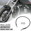 Motorcycle 60cm Brake Line Oil Hose Pipe with Spring Protection Black