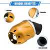 Universal ATV Air Filter / 35mm ID 140x70mm Aluminum Alloy Gold Tone