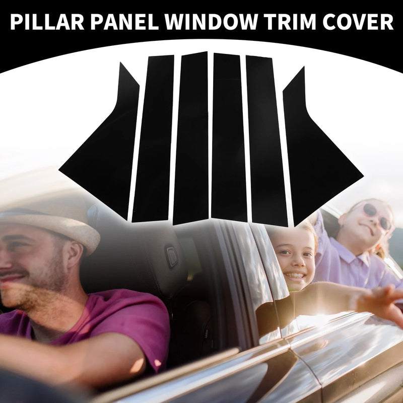 Chevrolet Impala (2014-2020) Black 6 x Car Pillar Window Trim Covers