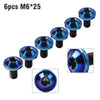 Bike Motor - Blue 6 x M6x25mm Titanium Alloy Torx Head Bolts