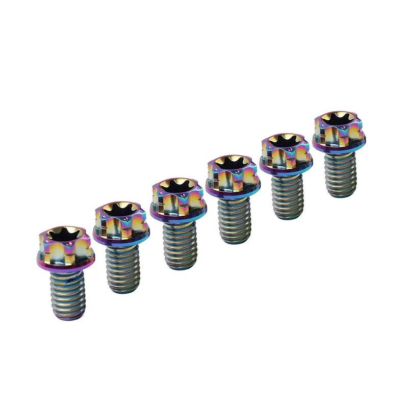 Bicycle Motorcycle 6pcs M6x20mm Titanium Torx Head Flange Screws