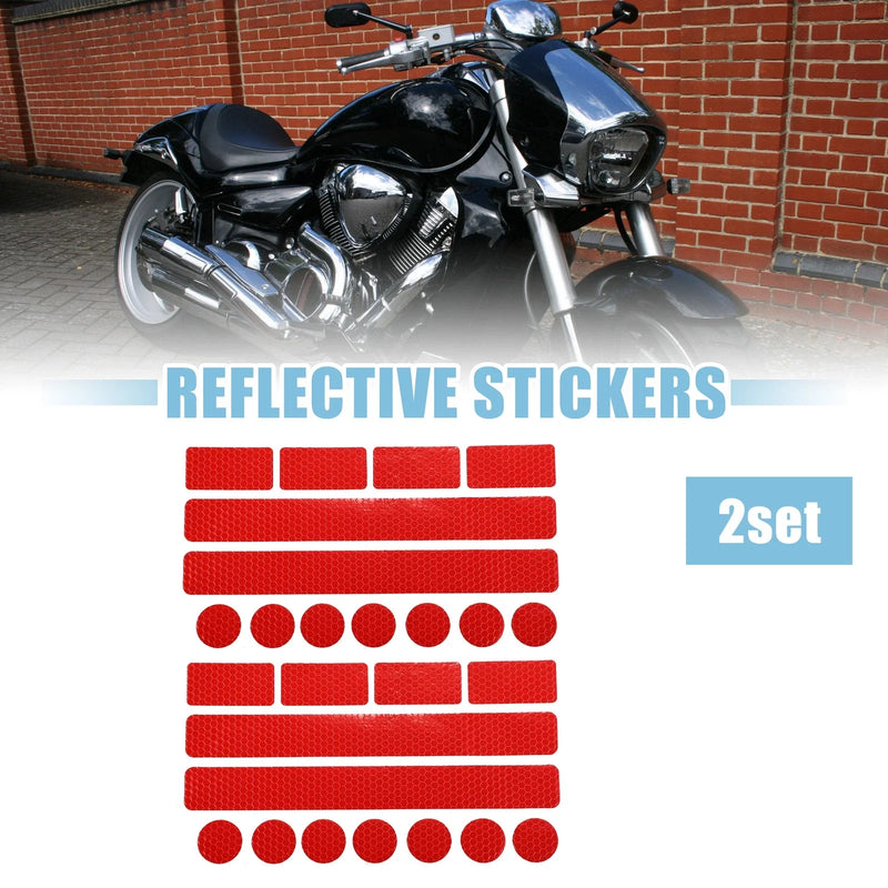 Vehicle Motorcycle Red 2 x Reflective Safety Warning Strip Tape Sticker