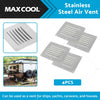 Caravan Boat Home 4 x Stainless Steel Rectangular Air Vents