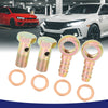 Motorcycle Car 12mm Banjo Hose Barb Bolt Fittings Bronze Tone Metal 2 x