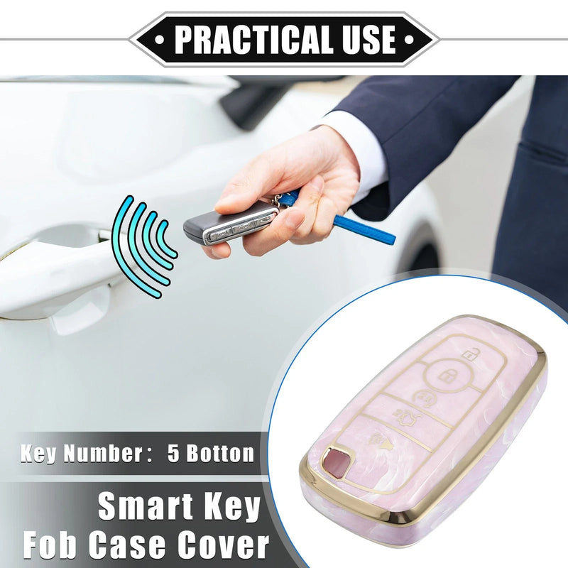 Ford Smart Key (Compatible) - Pink Key Fob Cover 5 Button