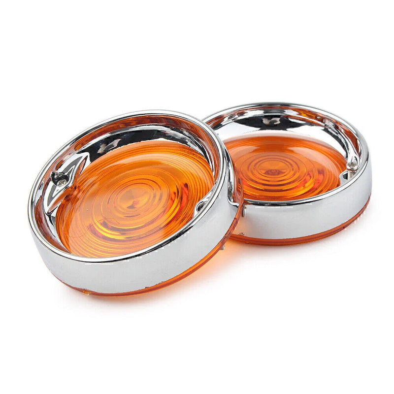 Harley Touring Road King Turn Signal Bezels Yellow Lens Covers (2009-2023)