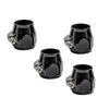 Universal Connection Fitting 4 x Black Aluminum AN8 Hex Hose Clamps